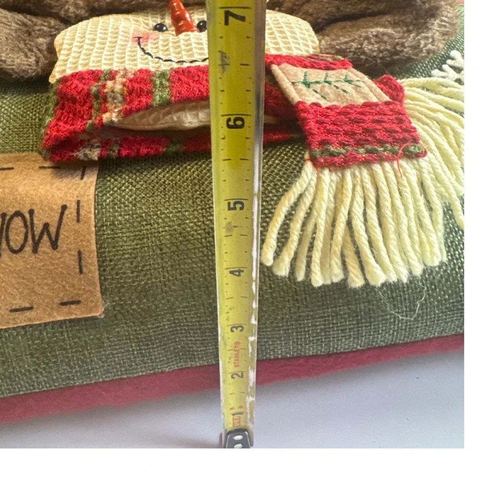Hobby Lobby Snowman Decorative Pillow OS Green Red‎ Excellent Plaid Let It Snow
